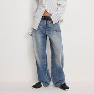 $169 Women’s good baggy low rise straight jeans by Good American Indigo869